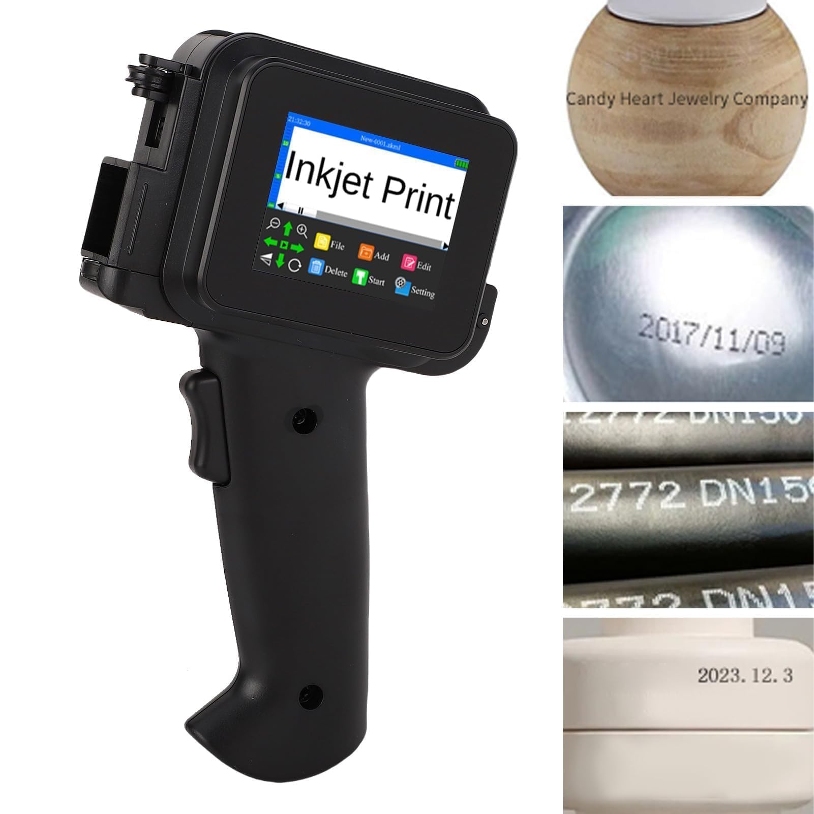 SUNGOOYUE Impresora de Inyección de Tinta Precisa, Portátil, de Secado Rápido, Portátil, Mini 12,7 Mm, para Texto, Código de Barras, Código QR, Contador, Número de Lote, Codificador de Fecha para