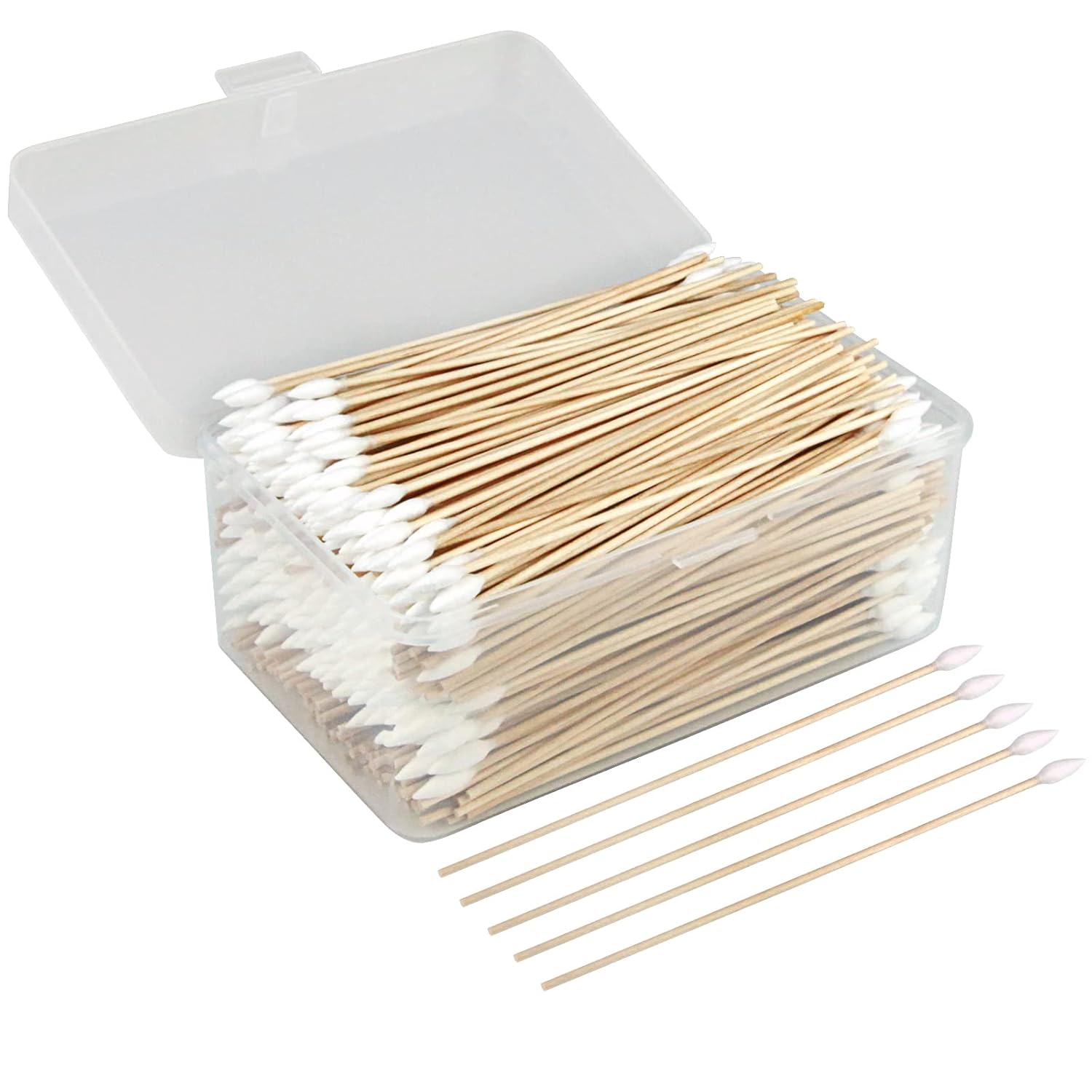 6 Inches Pointed Cotton Swabs with Storage Case, Precision