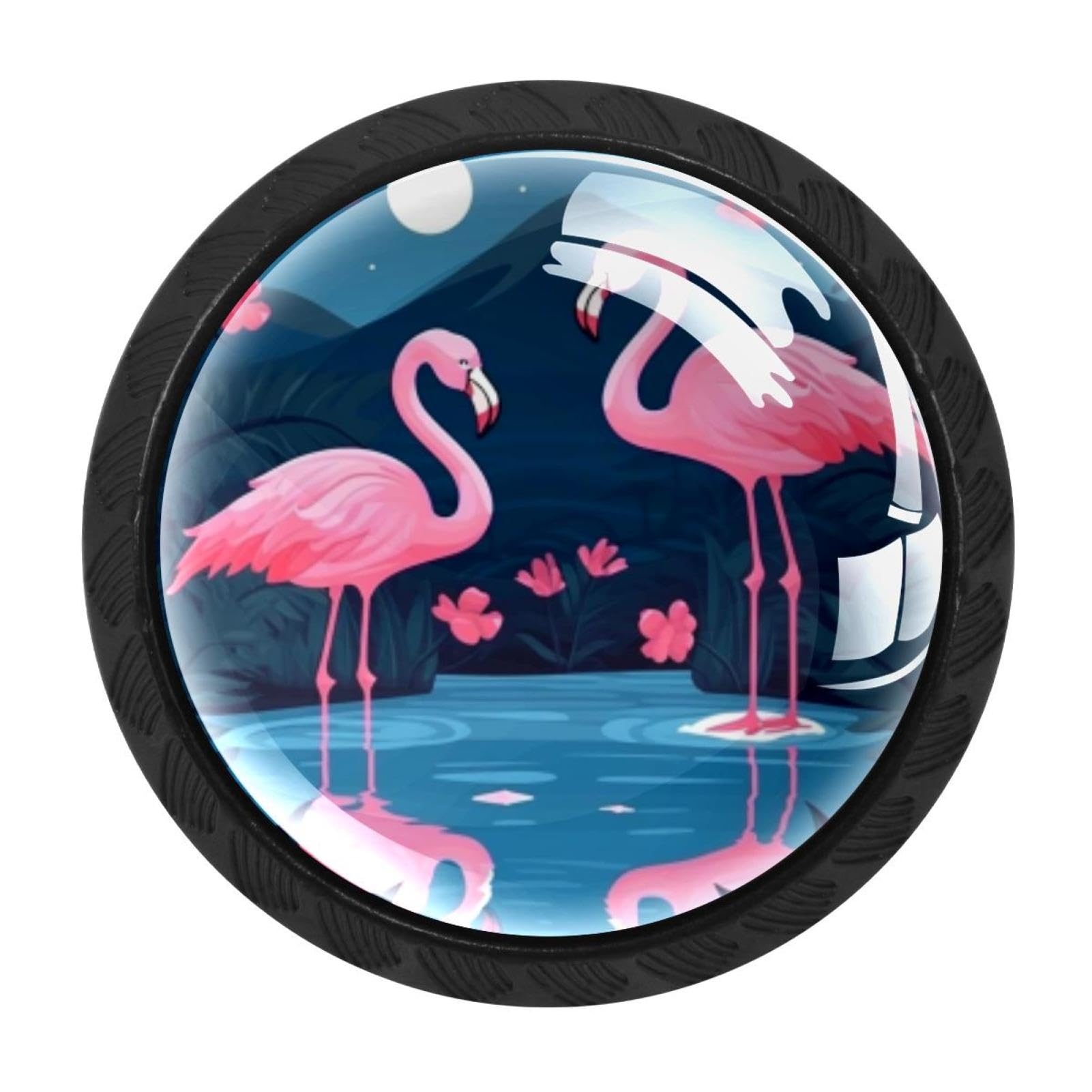 Chenzzzz Multicolored 20 4 Pack Flamingo Rainforest Kitchen Cabinet Knobs Drawer Knobs Dresser Knobs Matte Black Zinc Knobs Drawer Pulls Door Knobs Dresser Drawer Handles Knobs For Dresser Drawers