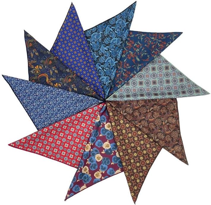 Men's Vintage Pocket Square Casual Print Handkerchief Suit Accessory