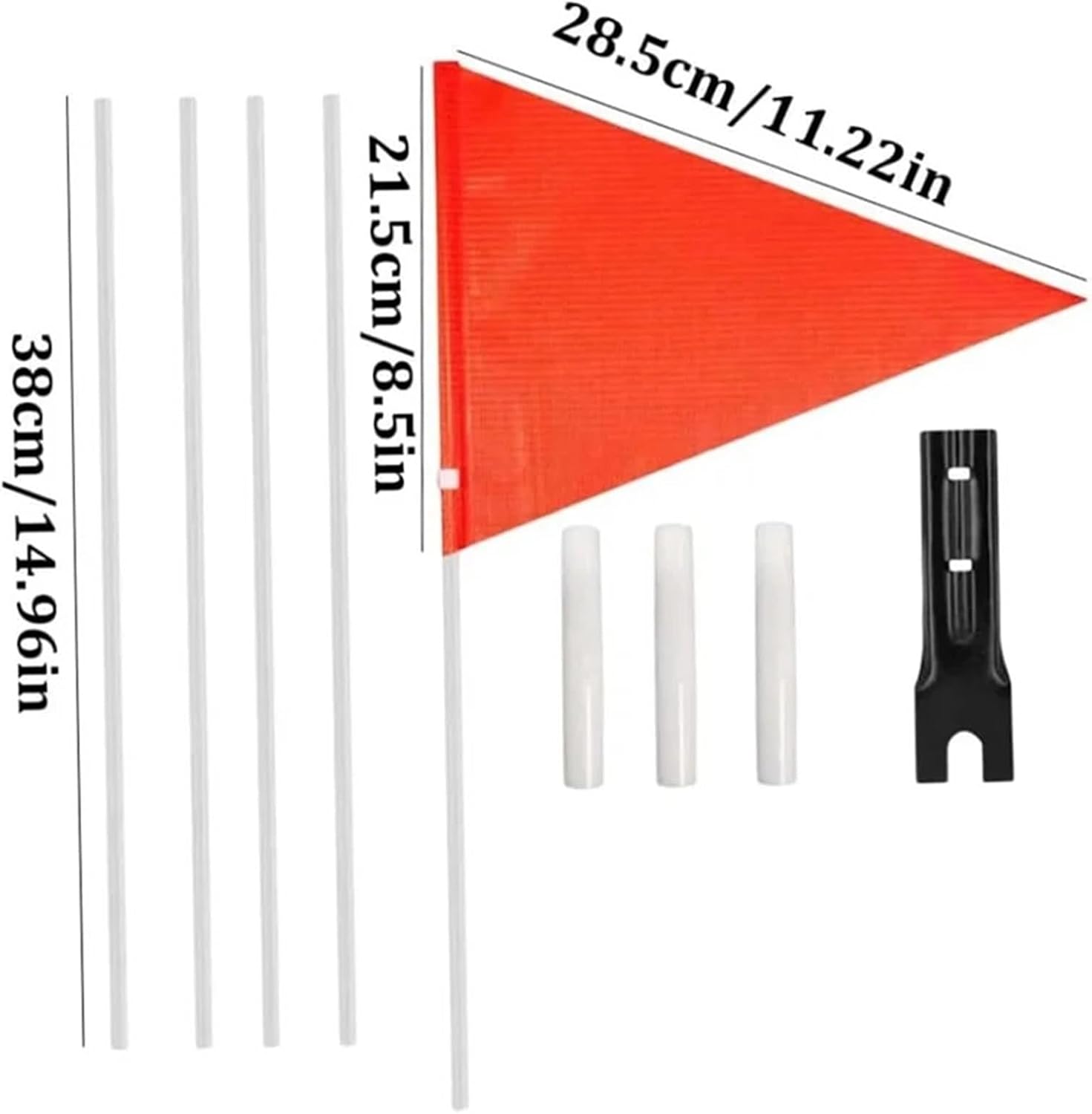 Durable Bike Safety Flags Bike Trailer Flags Reflective Flag With Attachment Bnacket Red