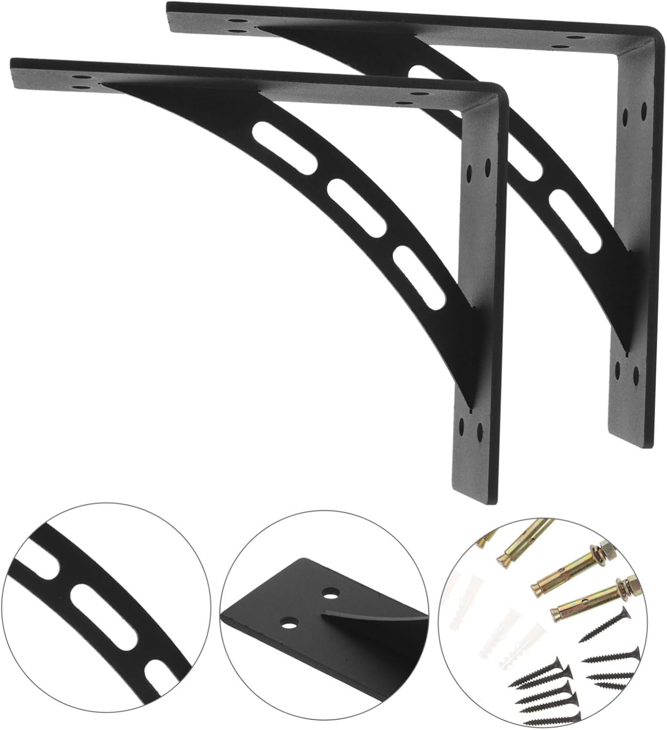2pcs Heavy Duty Shelf Brackets for Wall Mounting Floating Book Storage for Living Room Kitchen Installation Sturdy Support for Home Decor