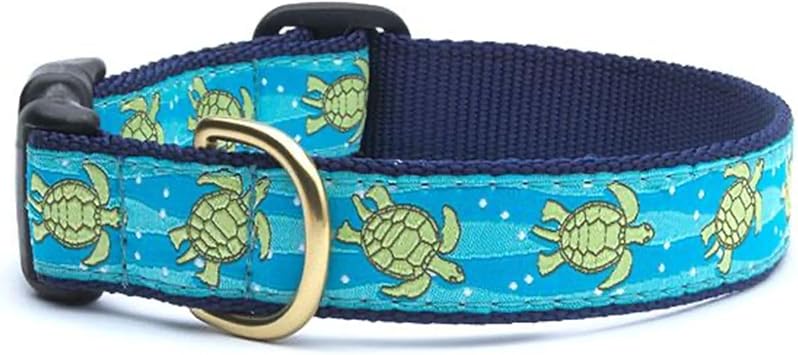Up Country Sea Turtle Pattern Dog Collars and Leashes Sea Turtle Dog Collar, Large 15 to 21 inches 1 Inch Wide Width