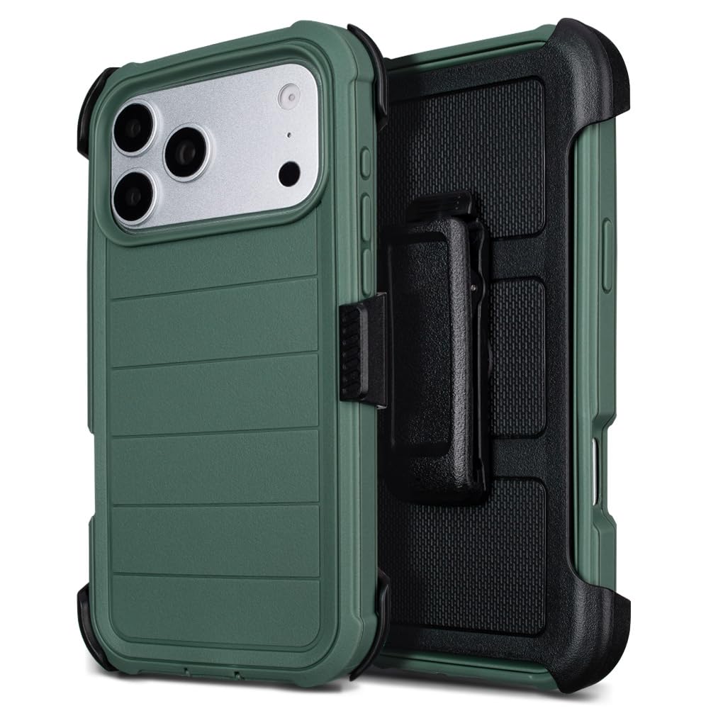 Defender - Custodia per iPhone 17 Pro Max con clip e cavalletto