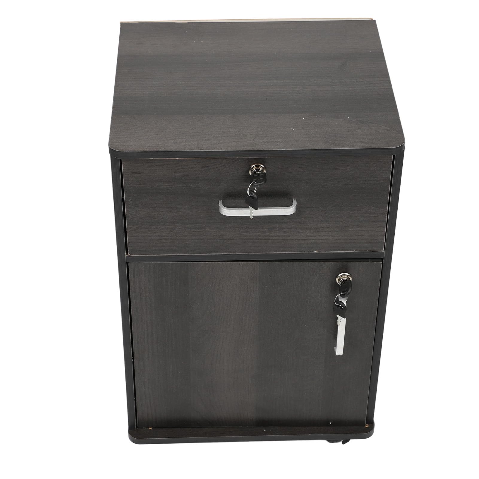 MYUYEE Sturdy Walnut Le File Cabinet With Lock - Rolling Under-Desk Sto, Secure & Space-Saving Solut For Home Office, Perfect For Documents & Office Supplies
