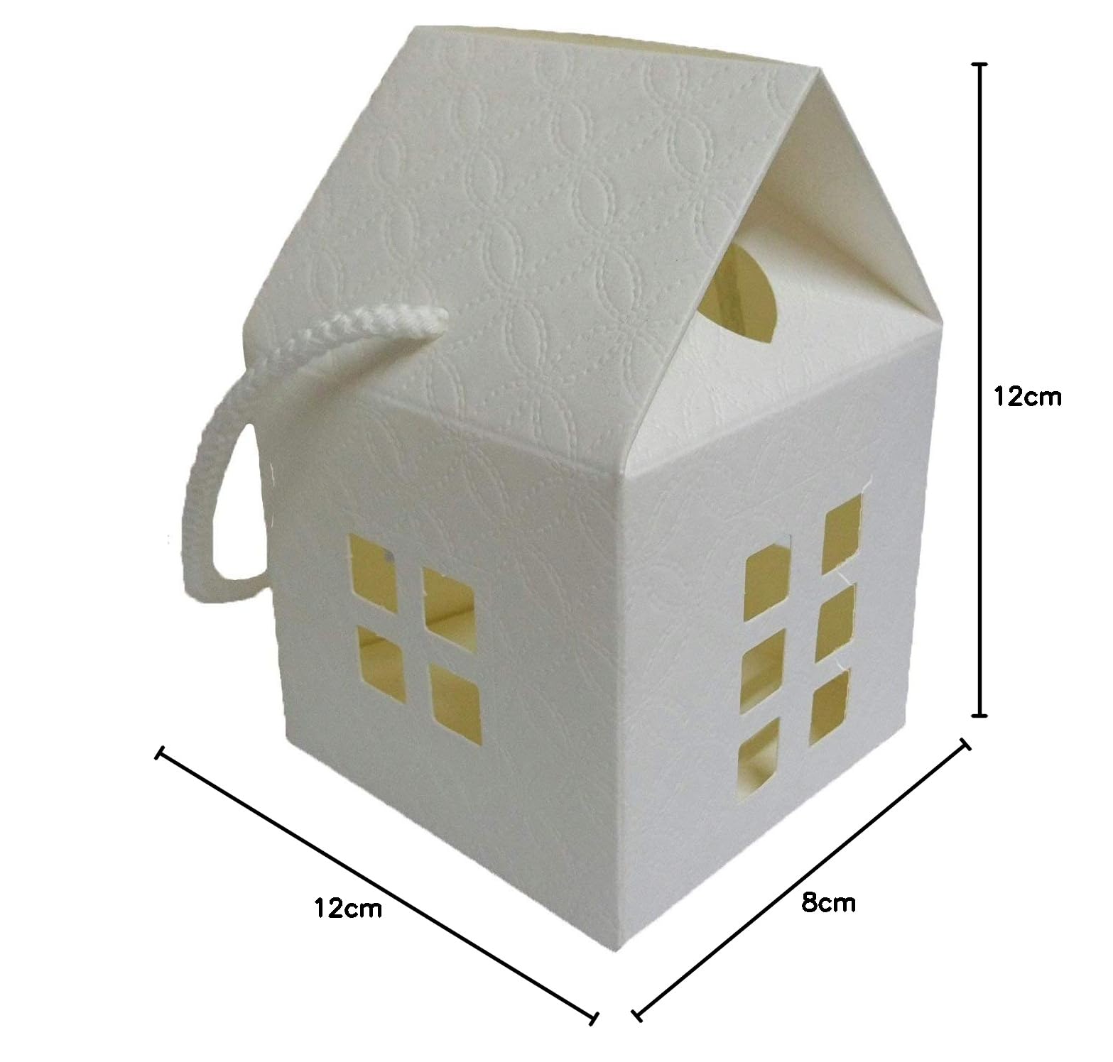 N.30 SCATOLE CASETTA CARTONE X BOMBONIERE CONFETTATA 8X8XH12 CM