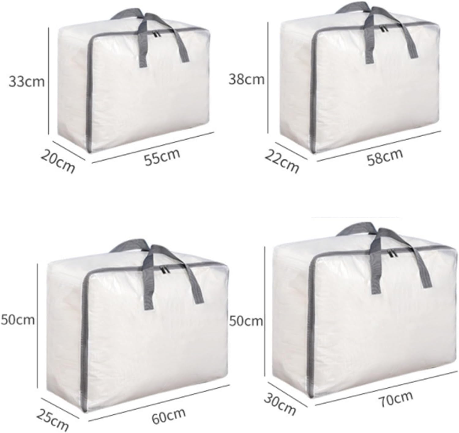 Storage Bag for Clothes Bedding Transparent Storage Bag Packing Bag Suitable for Moving Bedding Clothing Storage Storage Container(Blue,55cm)