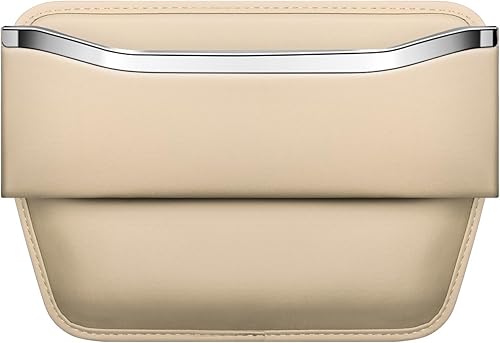 Organizador de espacio para asiento de automóvil, almacenamiento de asiento de bolsillo lateral para consola de cuero, accesorios elegantes y