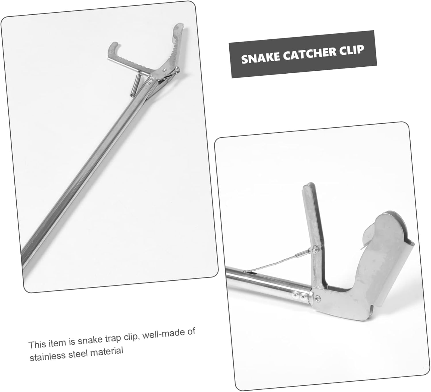 VANZACK Stainless Steel Snake Catcher Clip Snake Catcher Tool Tongs Easy Grabber