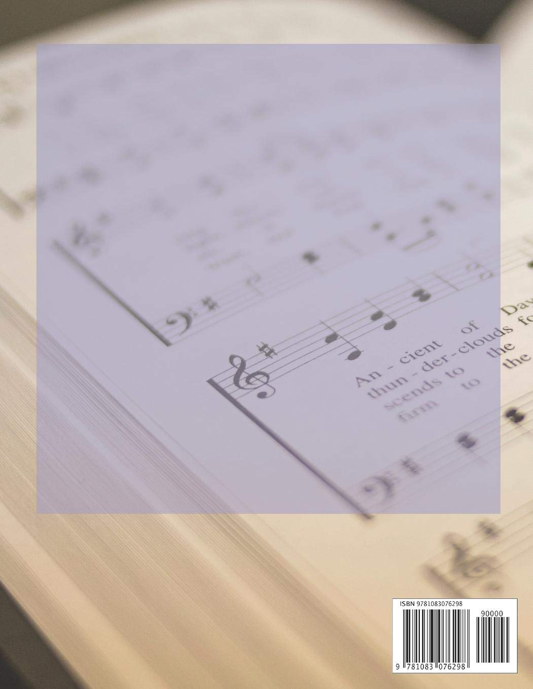 Wide Staff Manuscript Paper: Music Manuscript Paper,Staff Paper,Musicians Notebook 8.5 x 11,100 Pages image 2