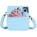 TEKTONIC Sky Blue Instant Camera Case for Fujifilm Instax Mini 11 Mini 12 & Mini 13 | PU Leather Bag with Pocket & Adjustable Shoulder Strap | Stylish Shockproof Protective Cover gallery image