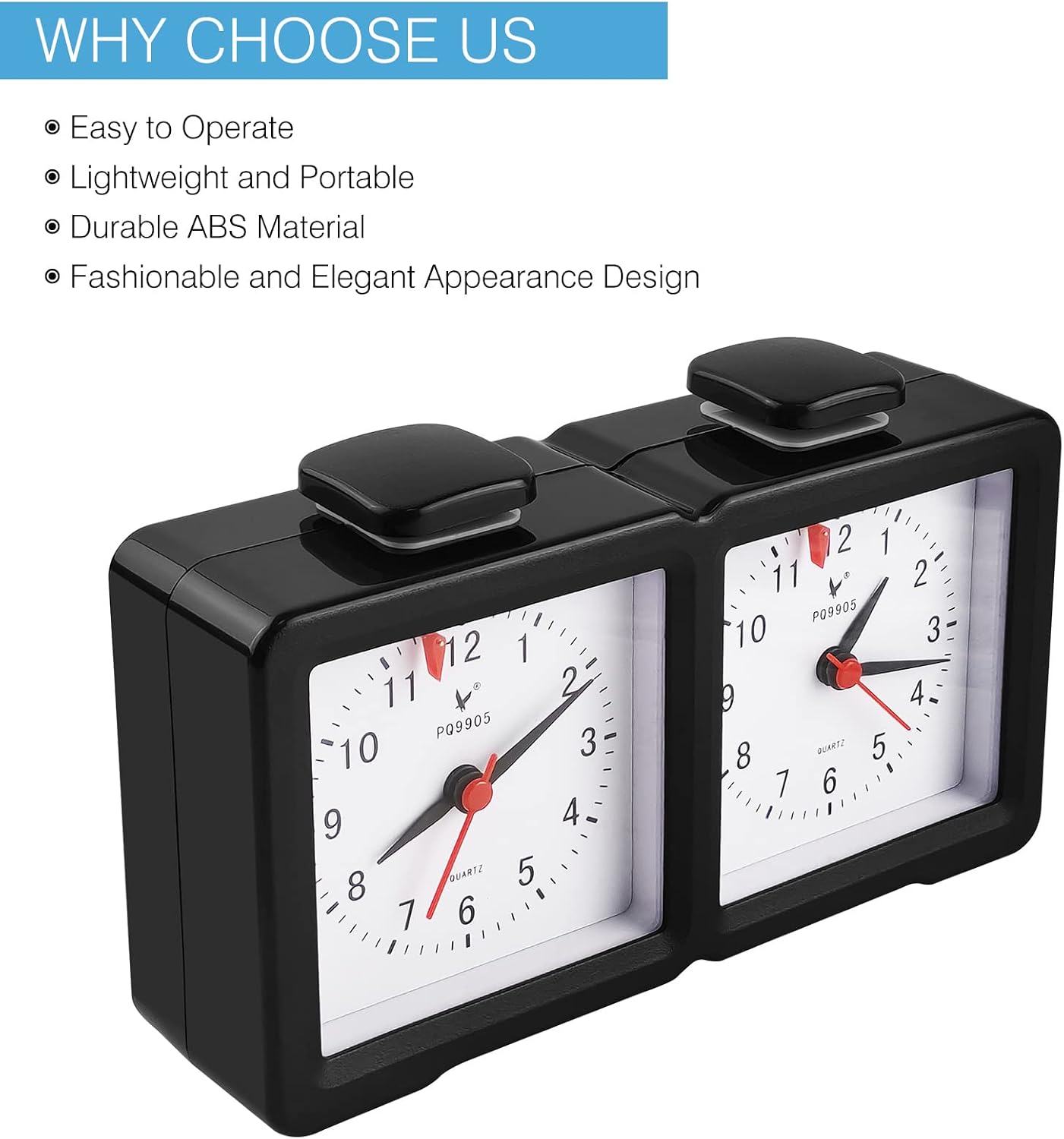LEAP Analog Chess Clock Traditional Chess Timer with Two Large Dials Chess Set Timer for Chess, Chinese Chess and I-GO (PQ9905)