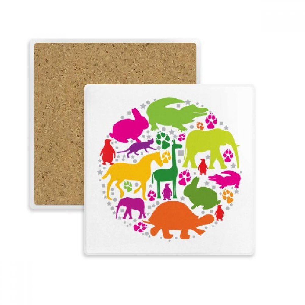 Coaster absorbant cadeau idéal, porte-tasse animaux multicolores