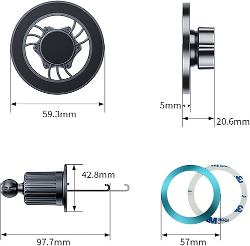 Miniatura 9 de Soporte magnético Mag Safe para iPhone, accesorios de automóvil, soporte magnético para automóvil, ventilación de salpicadero, soporte de automóvil