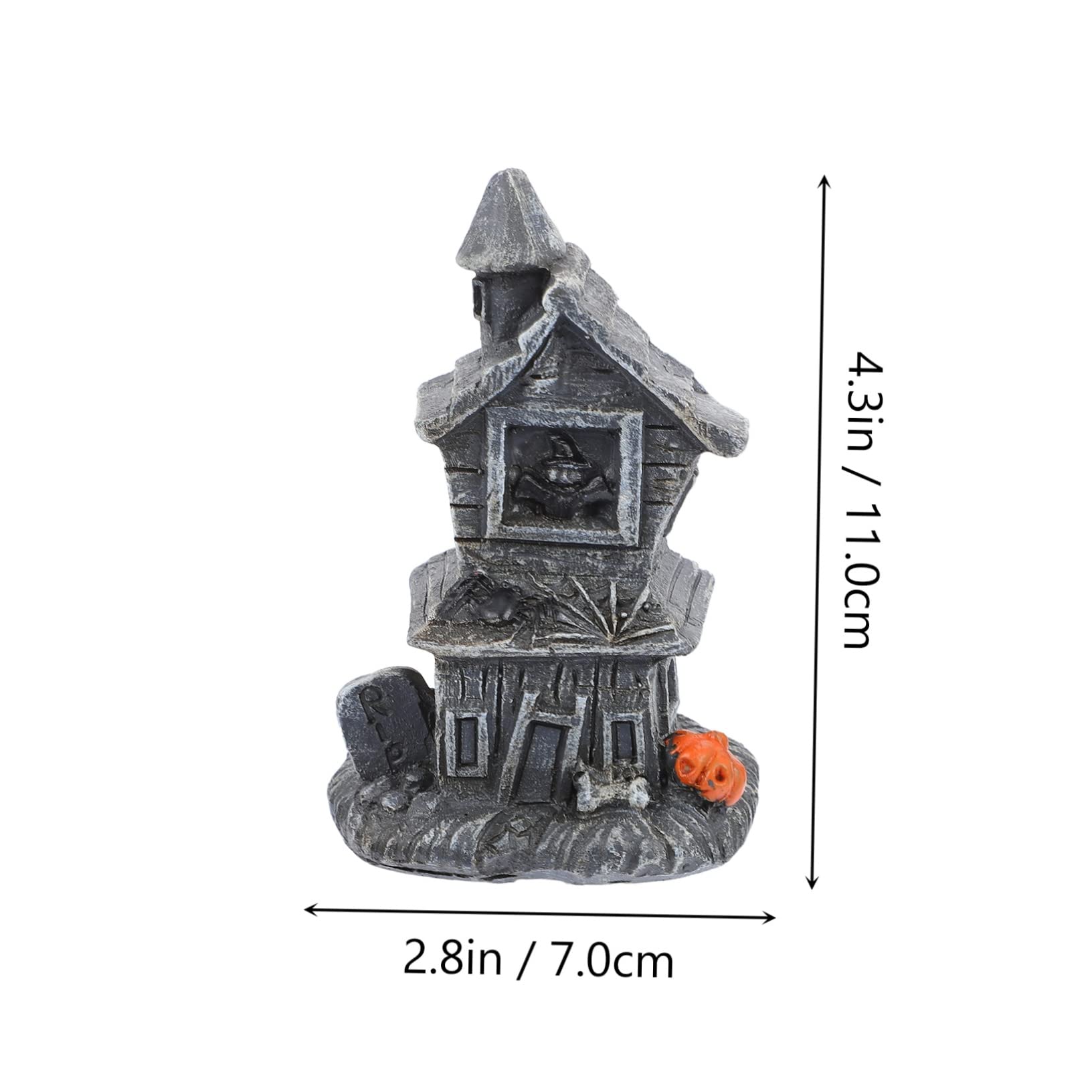 JUMPLAWN 1pc Led Haunted House Decor for Halloween Home Decoration Adornment Battery Operated Light-up Witch House for Festive Atmosphere and Gifting