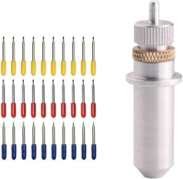 Solid Type 30pcs 30/45/60 Degree Vinyl Cutter Blade Knife + 1 Holder for Roland Cutting Plotter Load Capacity