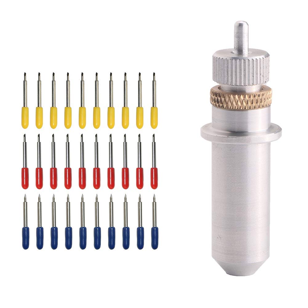 Lames Roland vinyle cutter 30/45/60 degrés : set de 30 pièces avec support de traceur