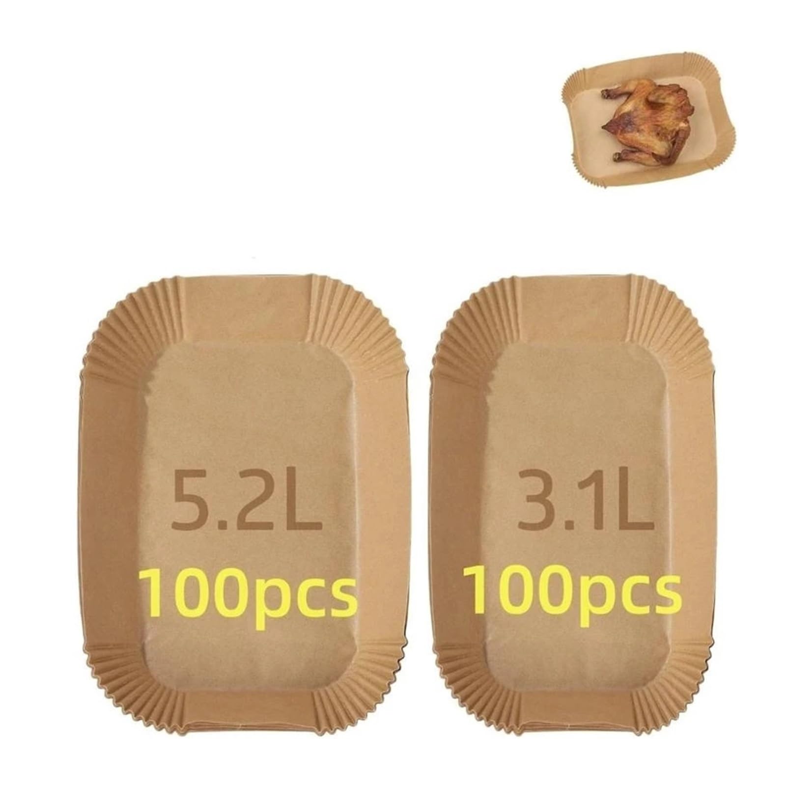 Hojas rectangulares para freidora de aire, antiadherentes para horno | Papel antiadherente, resistente a la grasa, impermeable, perforado, 200 piezas, hasta 450°F