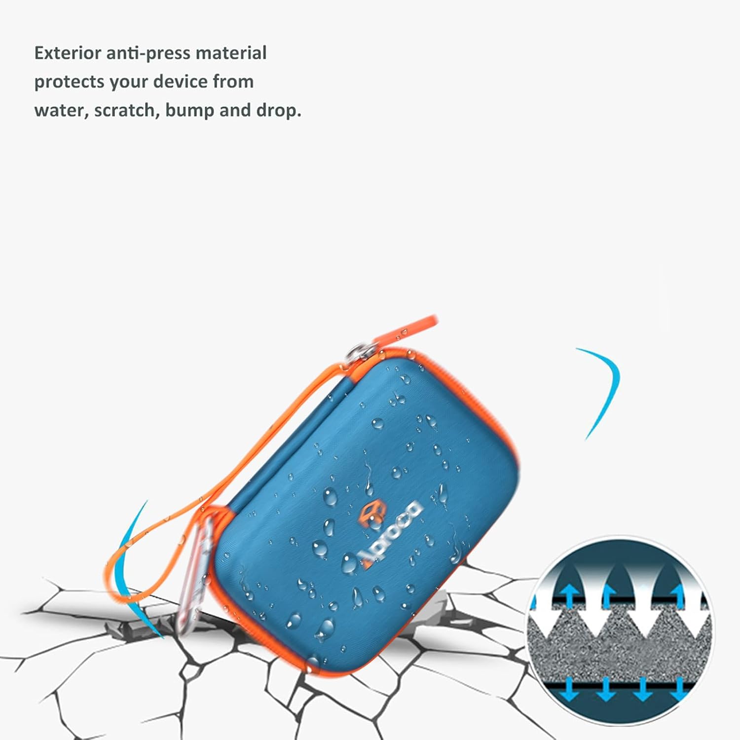 Aproca Case Compatible with JBL Go 4 / Go 3 Ultra-Portable Waterproof Dustproof Bluetooth Speaker, Portable Storage Bag for Accessories -Blue (Case Only) - Image 7