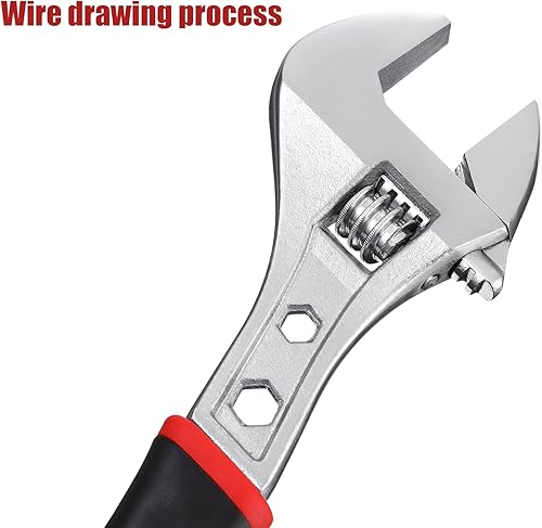 Miniatura 4 de Lasnten Juego de 4 llaves ajustables, llaves de mandíbula anchas, llave métrica de acero forjado, herramienta para el hogar, taller, garaje,