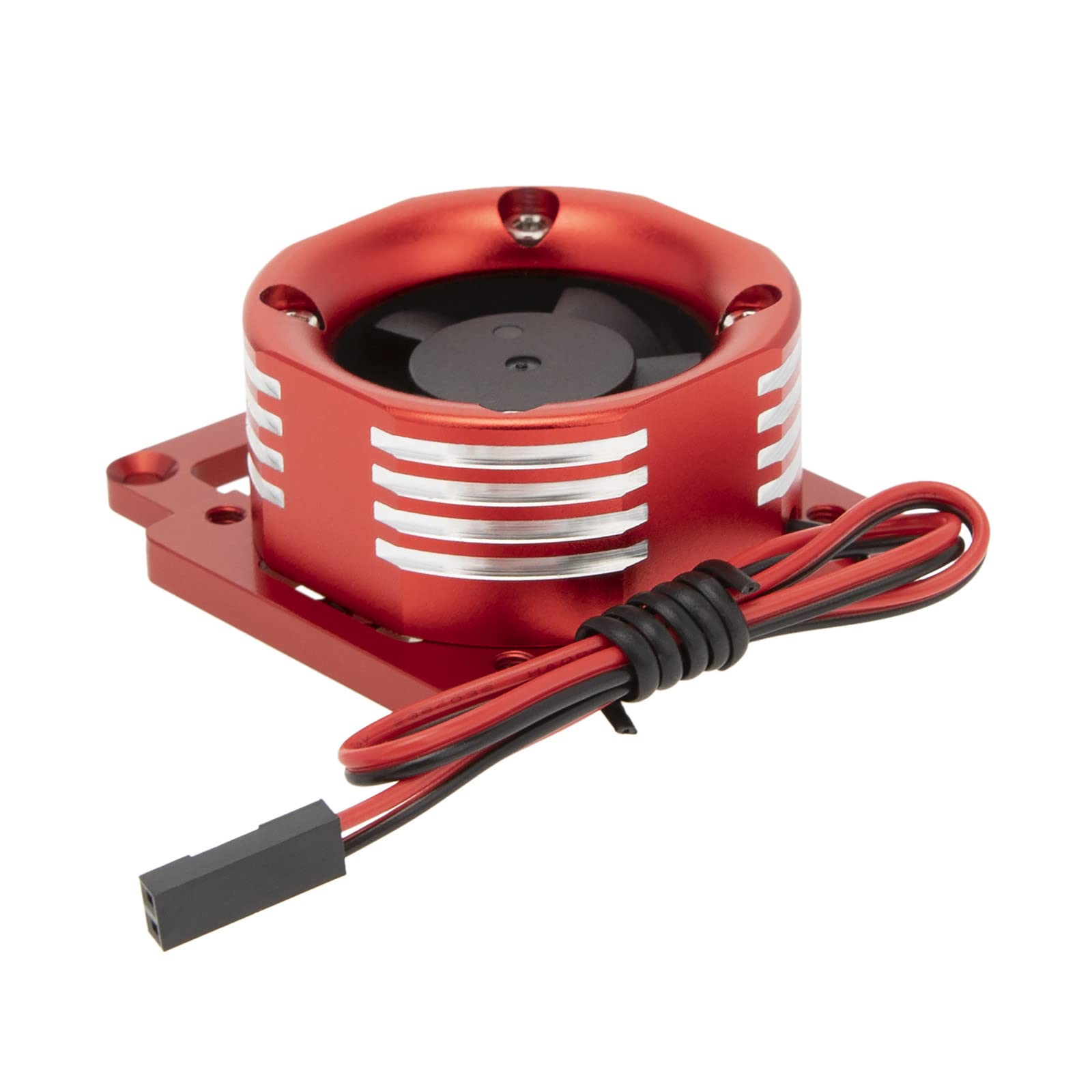 RC Motor Cooling Fan Motor Radiator for TRAXXAS 1/8 4WD Sledge Monster Truck, Red
