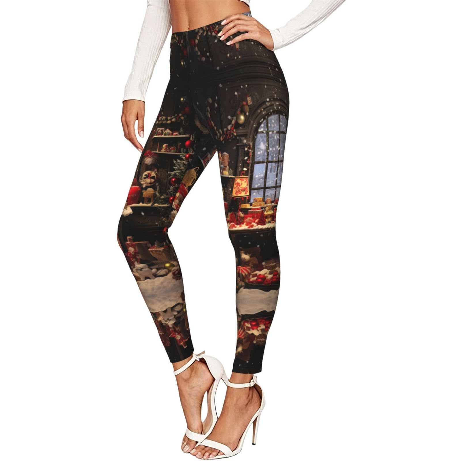 Leggings de Navidad para mujer pantalones deportivos suaves 7