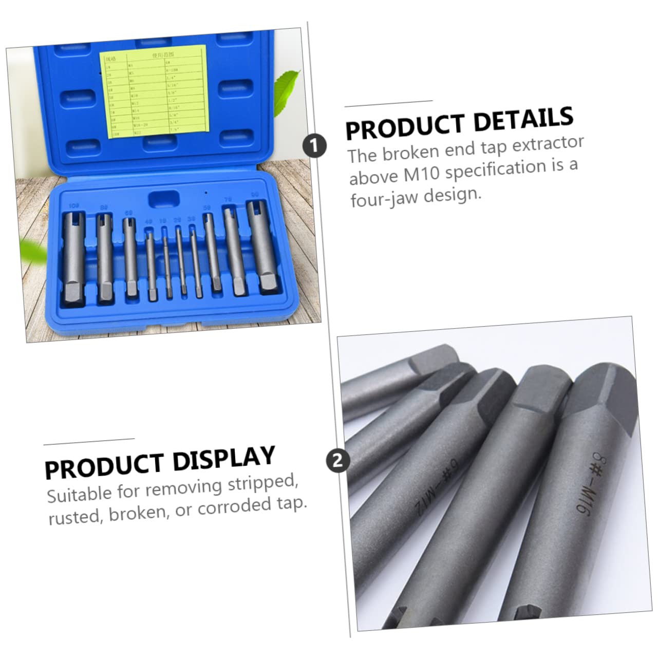 NUOBESTY Set Estrattore di Viti Danneggiate in Lega, Design a 4 Ganasce, 10 Pezzi, per Officina Meccanica e Viti Arrugginite 178 Cacciavite
