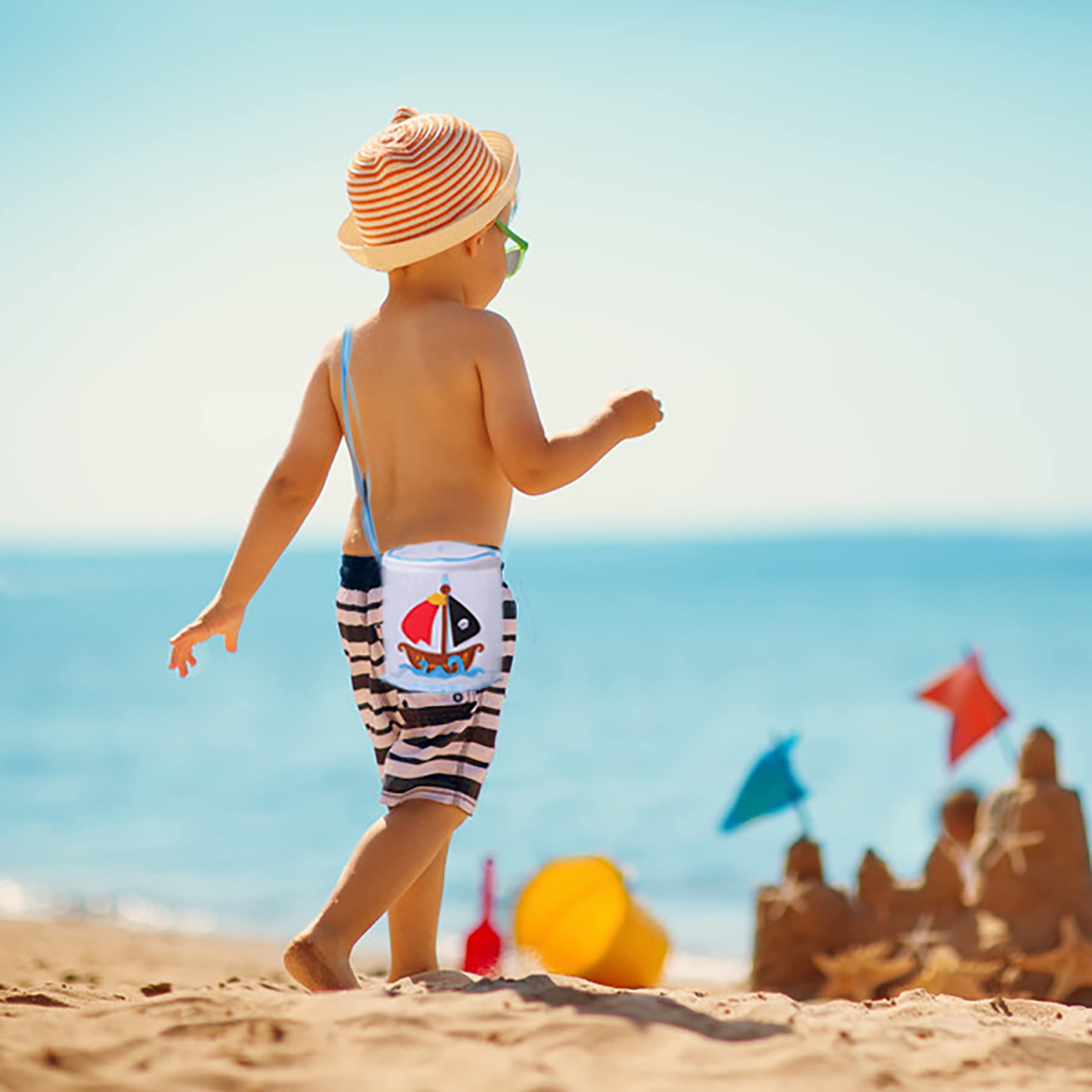 Bolsa De Playa Plegable Para Niños - Malla Recoge Conchas, Tamaño 28x18 Cm, Fácil De Limpiar Y Secado Rápido