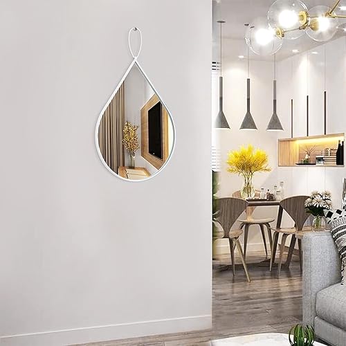 Miniatura 7 de Espejo colgante con marco de metal, espejos en forma de gota para pared, espejo irregular decorativo para baño, sala de estar, dormitorio, entrada,