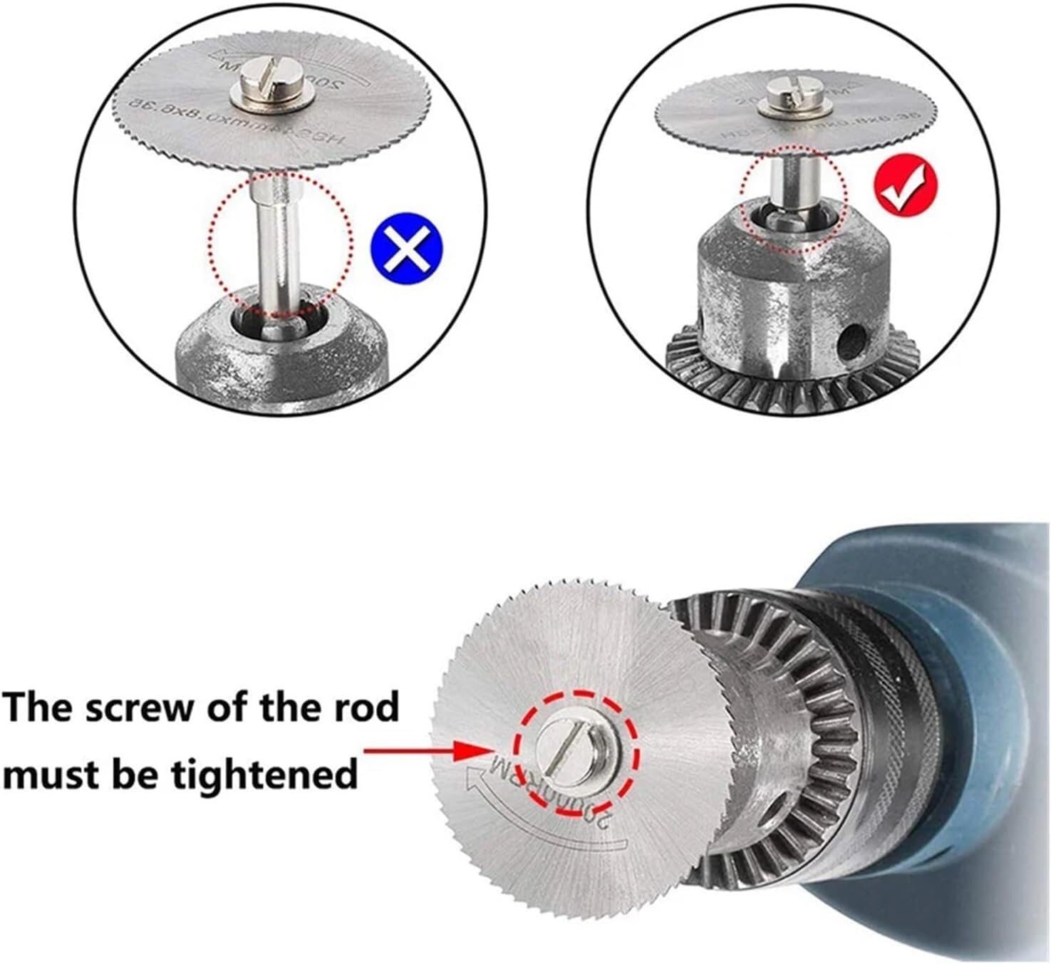 Tarcze tnące z 5 szt./zestaw stalowych narzędzi tnących z trzpieniem tarczowym i korbowodem