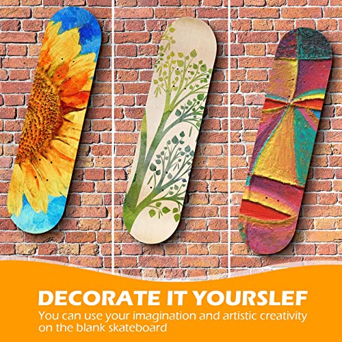 12 Pack Blank Skateboard Decks Maple Skateboard Deck 8 X 32 Inch 7 Ply Wooden Skate Decks Natural Wood Double Tail Plain Skateboard Concave Light Deck Bulk For Art Painting Replacement Home Decoration #TOP4