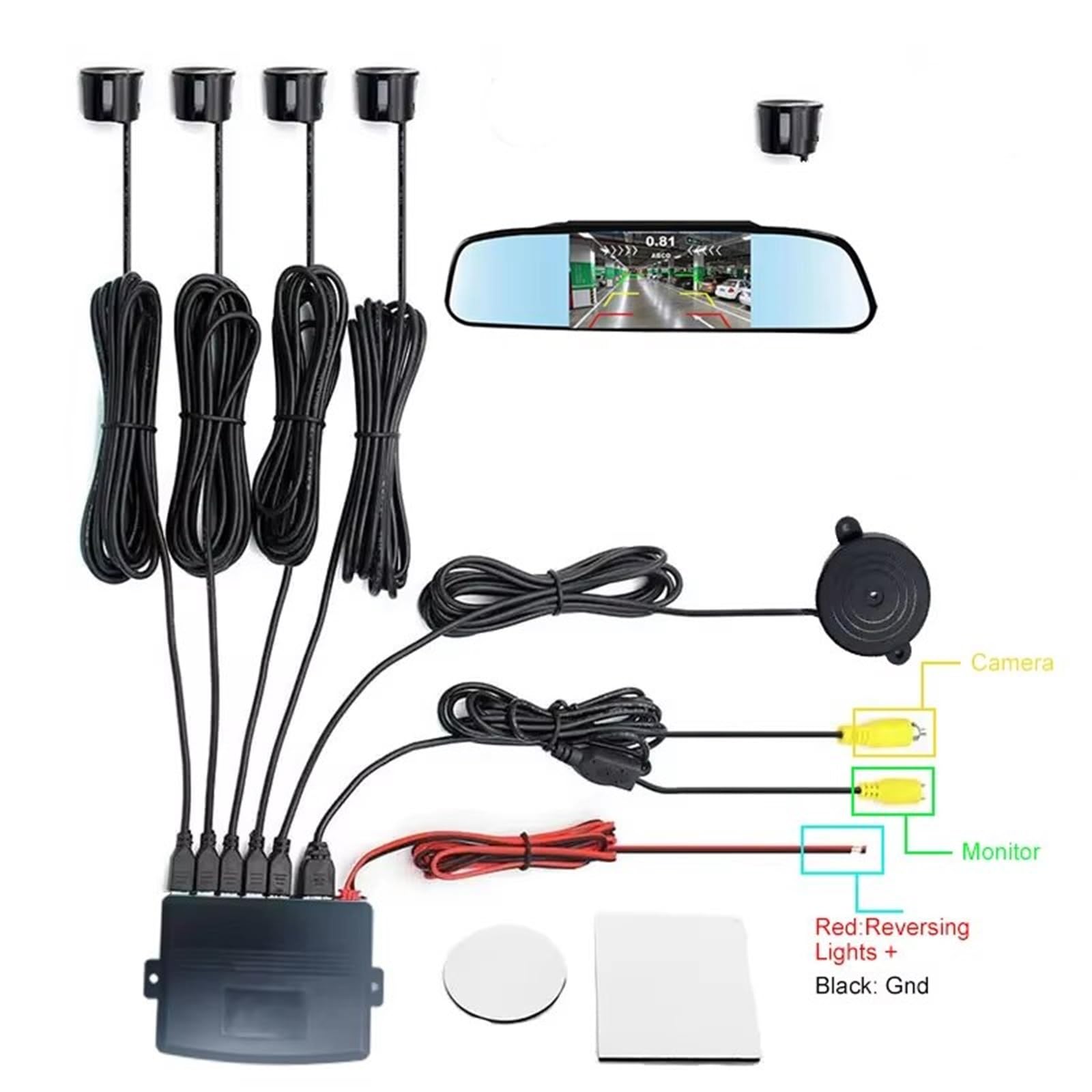 Car Parking Sensors Capteur 4 sondes Capteur Stationnement