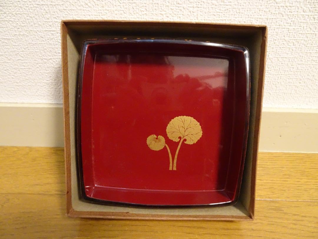 桜皮細工 長盆（欅材の桜皮貝入鉄仙）＆　桜皮細工角鉢　2個セットno-10 桜皮細工 長盆（欅材の桜皮貝入鉄仙）＆ 桜