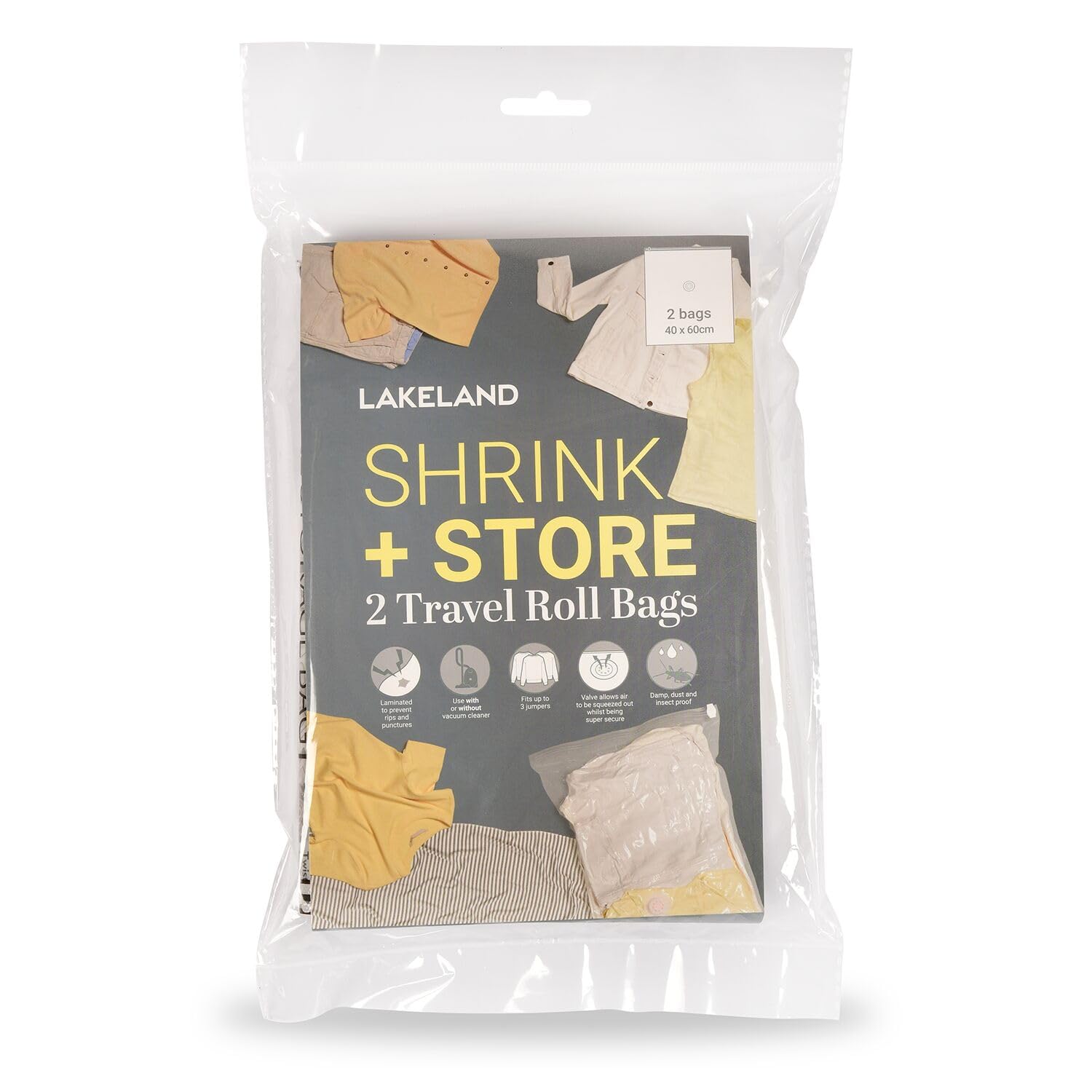 Lakeland 2 Shrink & Store Travel Roll Bags