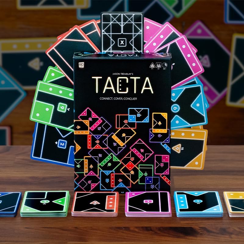 USAOPOLY TACTA Card Game, Fast-Paced Strategic Shape Matching Party Game for All Ages, Connect, Cover & Conquer to Win – Unique Gameplay for 2 or More Players, Ages 7+ image 2 of 10 B0DWGF2RPH