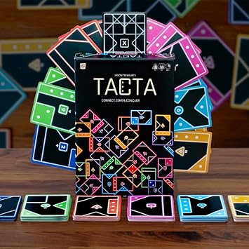 TACTA Card Game, Where Every Card Counts, Fast-Paced Strategic Shape Matching Party Game, Analyze and Optimize to Connect, Cover & Conquer to Win, Unique Party Game Play for 2 or More Players, Ages 7