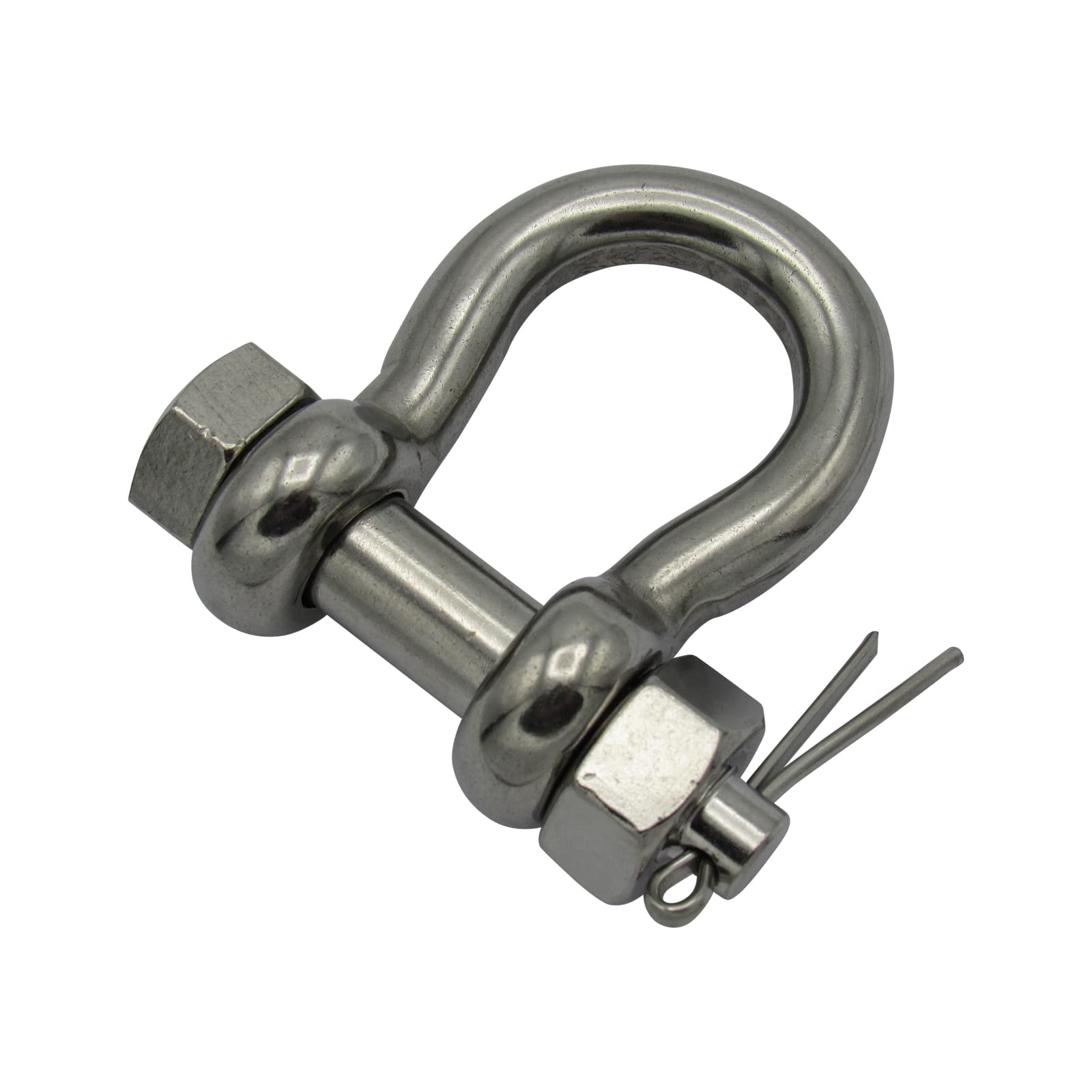 Secure Fix Direct Stainless Steel Bow Shackle With Safety Pin 2 Ton 12Mm (Marine Lifting Load Rated)