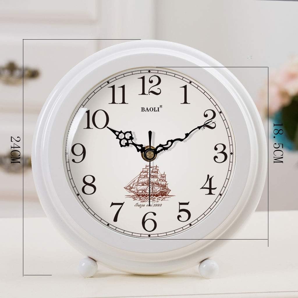 Retro Desk Clock Retro Table Clock/Deskclock -European Solid Wood Clock Simple Living Room Silent Table Clock Modern Bedroom Creative Pendulum Clock Table Clock