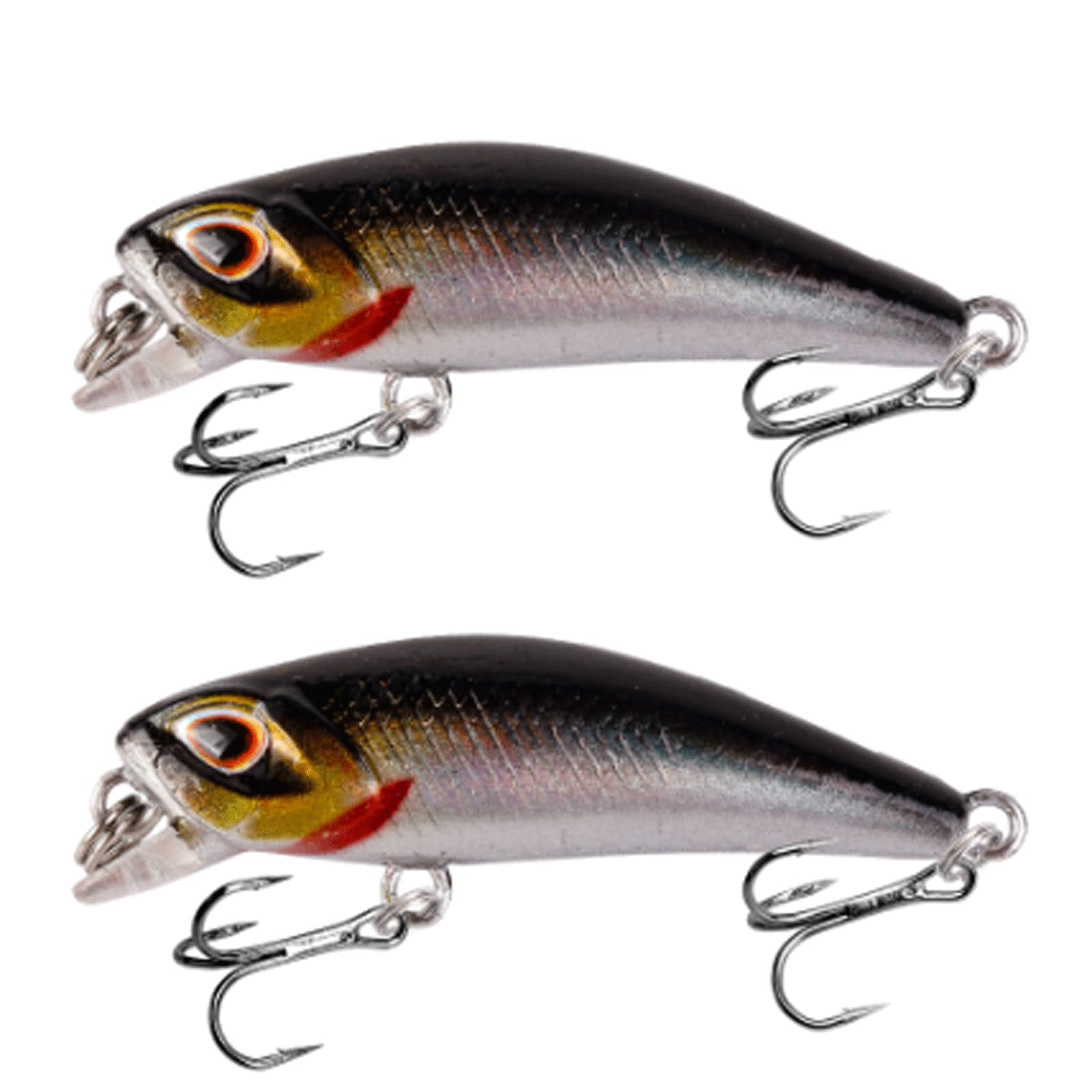 IvyLoutish Fishing Lure Bait 2 Pcs Wobblers 4.5cm 3.5g Sinking Artificial Plastic Hard Bait Mini Minnow Fishing Bait Crankbait Jerkbait Tackle Fishing Tackle