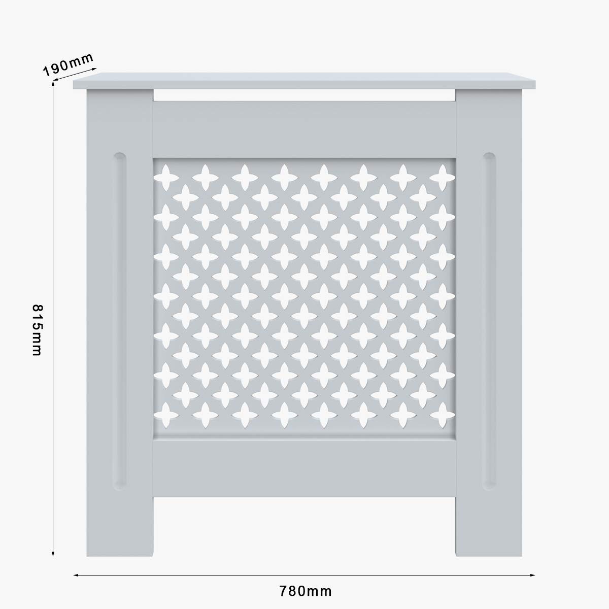 SONNI Copertura per Radiatore, 78x19x81.5 cm Classico e Moderno per Copritermosifone, Copertura Termosifone Grande a Doghe Romboidali Laccati Bianchi