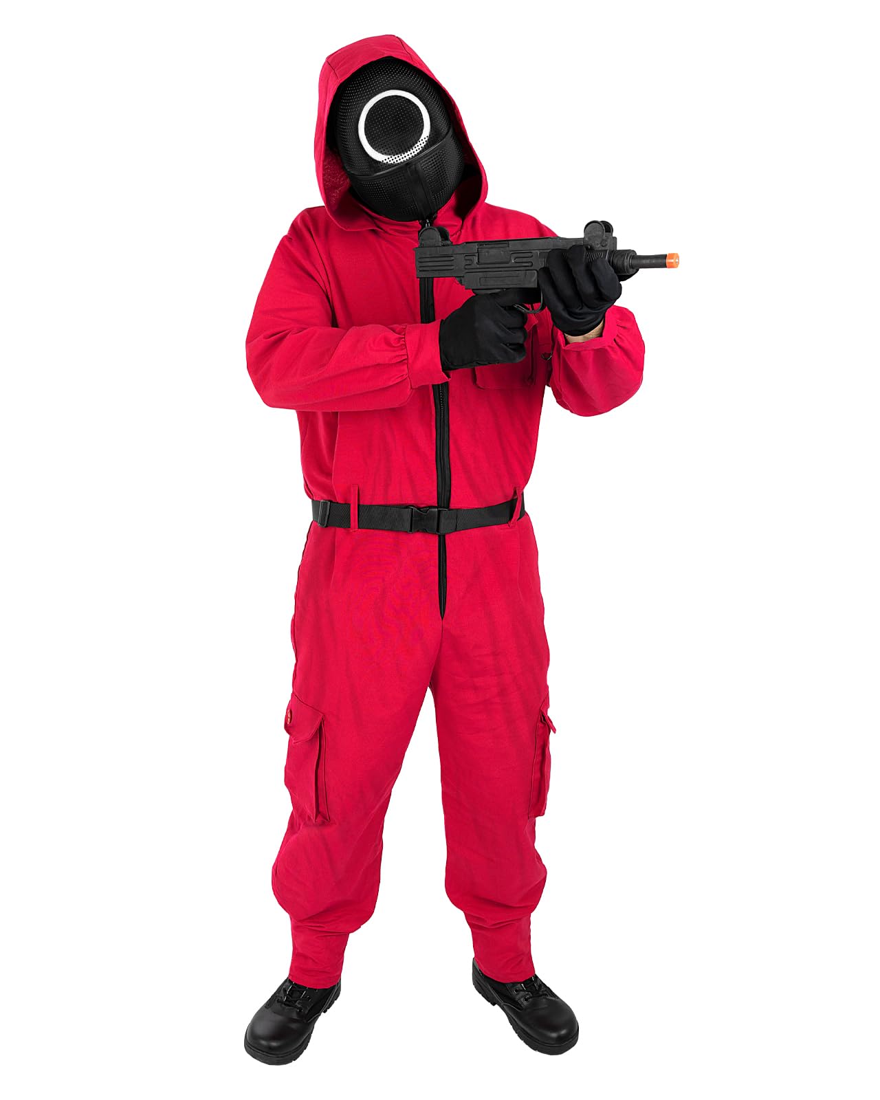 Funidelia Offizielles Squid Game Netflix Kostüm für Herren und Damen mit Kreis-Maske, Overall Squid Game für Erwachsene, Karneval, Halloween und Partys