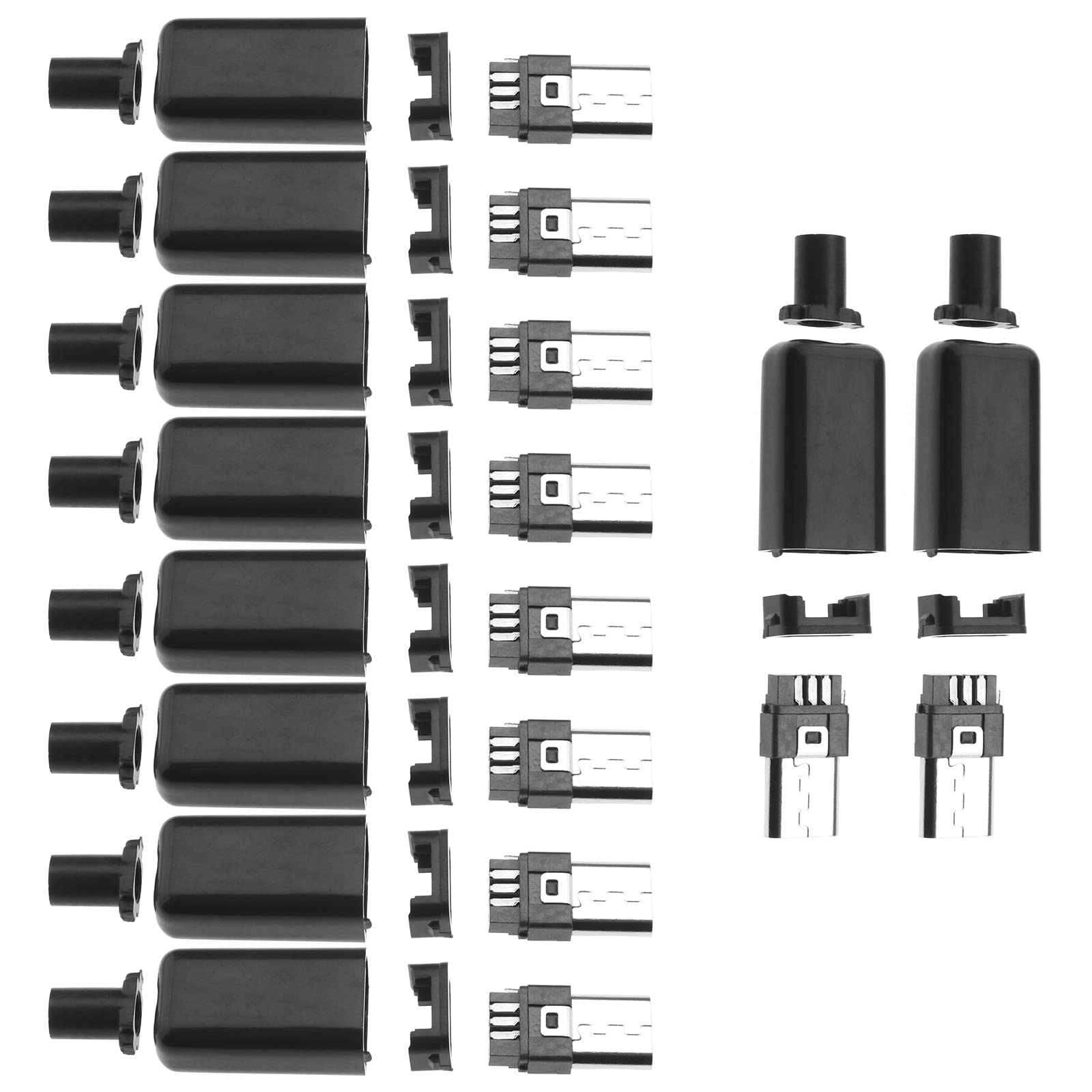 Lot De 4 Adaptateurs Micro USB Mâle Vers Bornes à Vis 2 Broches - 5V/3A Max - Pour Alimentation DIY, Projets électroniques