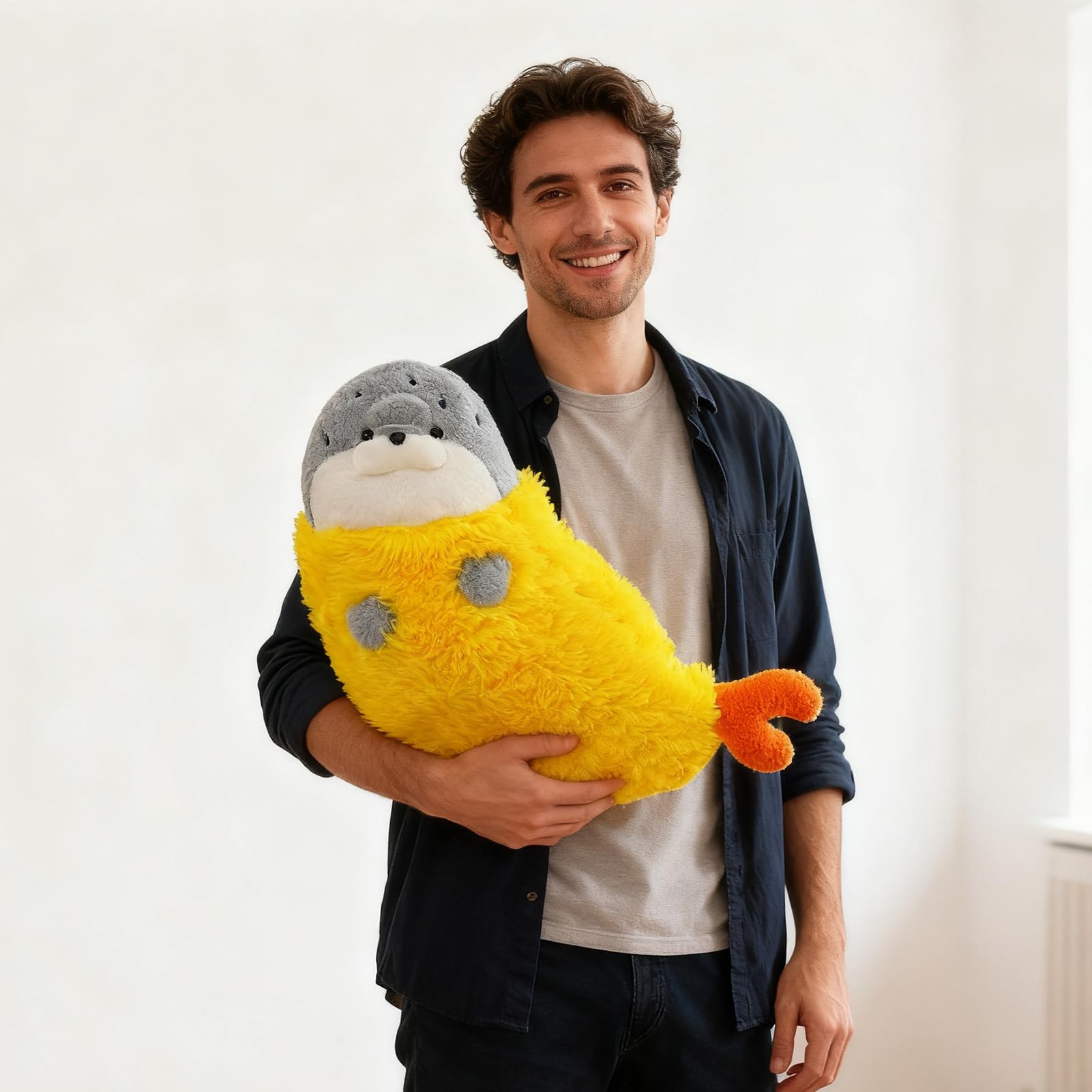 Plüsch Robbe Lustige Zeichentrick-Puppe | Plüschtier Als Dekoration Und Kissen Für Kinder und Sammler und Mädchen Schlafzimmer Spielzimmer Sofa Zuhause Auto