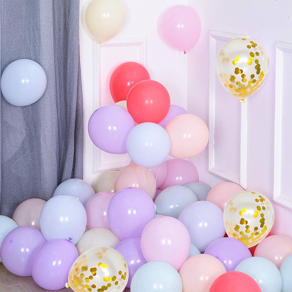 225PCS Electric Balloon Pump Set Balloon Blower Kit with 180 Pcs Balloons, 110V 600W Portable Dual Nozzles Electric Balloon Air Pump Inflator for Birthday Festival Party Decoration