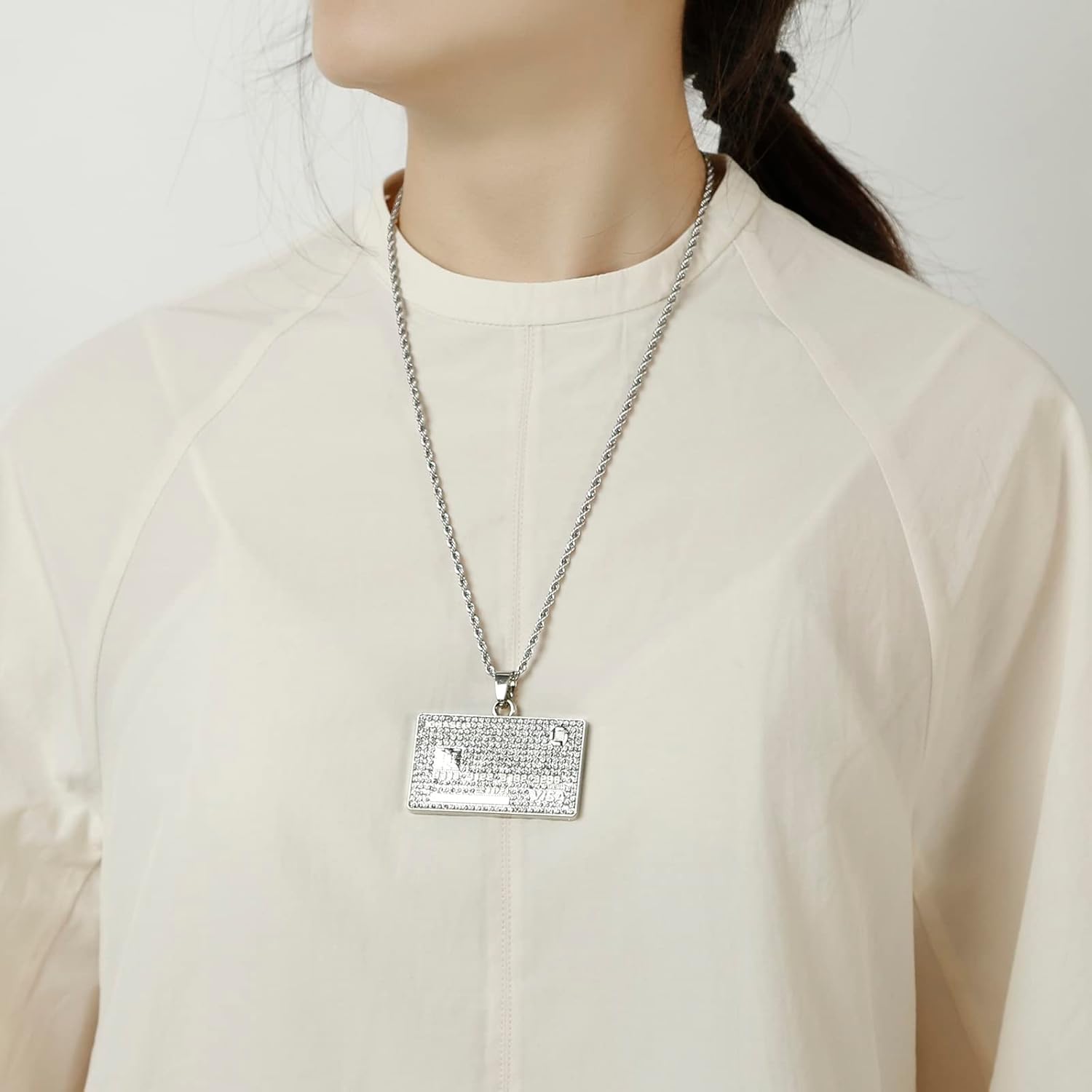 Iureme Hip Hop Necklace Credit Visa Card Pendant Necklace 24 Inch Chain Jewelry for Men Women Charm Gifts(nl006341) - Image 8