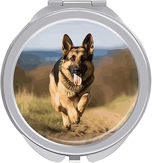 Running German Shepherd Dog Travel Makeup Mir...