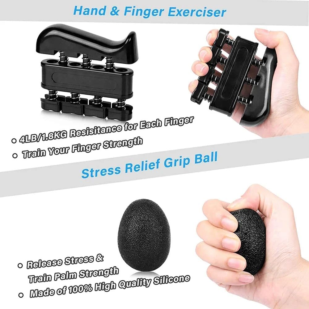 Adjustable Hand Grip Strength Strengthener Trainer Full Set with Counter Wrist Forearm and Hand Exerciser for Muscle