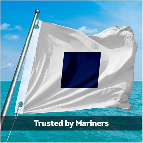 Miniatura 6 de AGAS Sierra Code S Marine Signal - Bandera de 1 x 1.25 pies, nailon 200D impreso, cabecera de lona, ojales de latón, bordes cosidos y no destiñen,