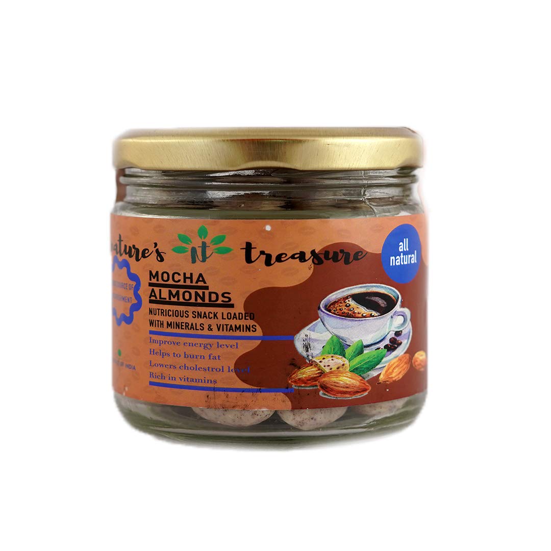 Natures Treasure- 100% Natural Premium Almonds_Mocha Almonds/Badam 200 gm