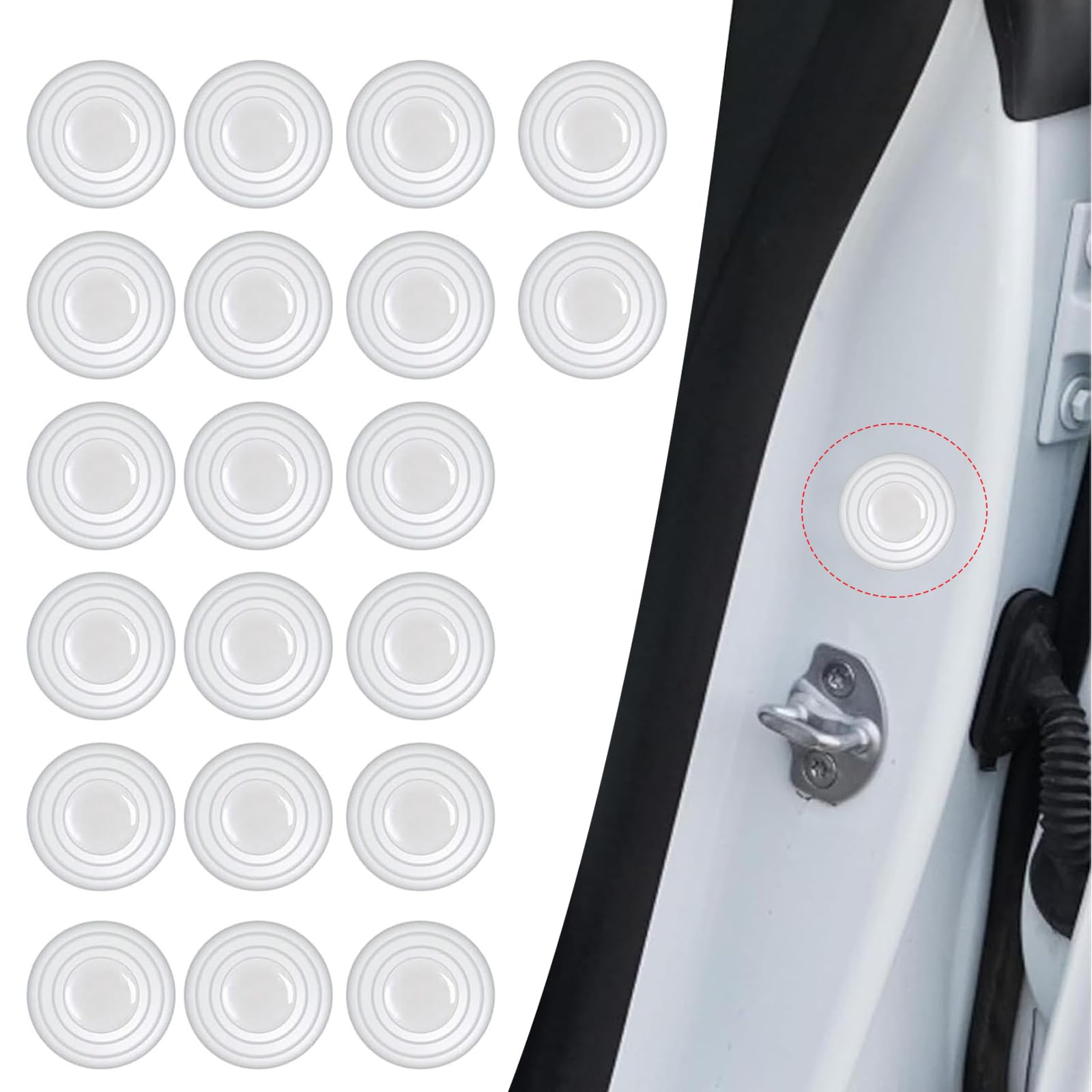 ijuicy 20 PCS Car Door Shock Absorbers Silicone Car Door Edge Protector Cushion Universal for Most Cars Fluorescence
